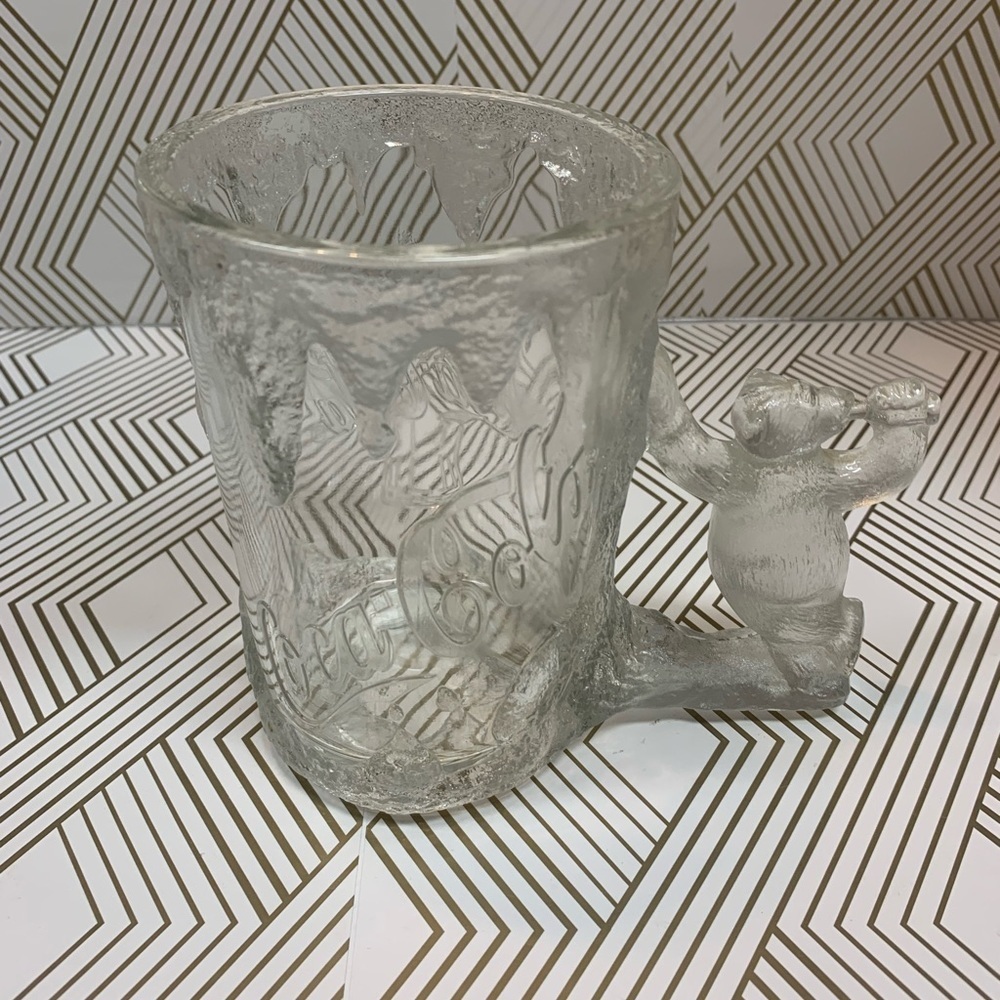 Vintage 1997 Coca Cola Polar Bear Glass Mug